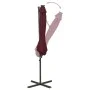 Sombrilla voladiza con poste y luces LED burdeos 300 cm de vidaXL, Sombrillas - Ref: Foro24-312342, Precio: 102,35 €, Descuen...