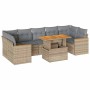 Set sofás jardín y cojines 7 pzas ratán sintético acacia beige de , Conjuntos de jardín - Ref: Foro24-3327461, Precio: 556,31...