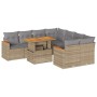 Set sofás jardín y cojines 9 pzas ratán sintético acacia beige de , Conjuntos de jardín - Ref: Foro24-3327468, Precio: 631,51...