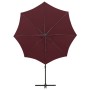 Sombrilla voladiza con poste y luces LED burdeos 300 cm de vidaXL, Sombrillas - Ref: Foro24-312342, Precio: 103,46 €, Descuen...
