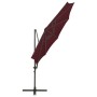 Sombrilla voladiza con poste y luces LED burdeos 300 cm de vidaXL, Sombrillas - Ref: Foro24-312342, Precio: 103,46 €, Descuen...