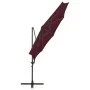 Sombrilla voladiza con poste y luces LED burdeos 300 cm de vidaXL, Sombrillas - Ref: Foro24-312342, Precio: 102,35 €, Descuen...