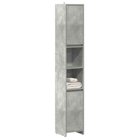Armario baño madera contrachapada gris hormigón 30x30x183,5 cm de , Muebles de baño - Ref: Foro24-856063, Precio: 64,48 €, De...
