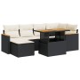 Set sofás jardín y cojines 7 pzas ratán sintético acacia negro de , Conjuntos de jardín - Ref: Foro24-3327507, Precio: 456,02...