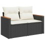 Set sofás jardín y cojines 7 pzas ratán sintético acacia negro de , Conjuntos de jardín - Ref: Foro24-3327507, Precio: 456,02...