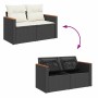Set sofás jardín y cojines 7 pzas ratán sintético acacia negro de , Conjuntos de jardín - Ref: Foro24-3327507, Precio: 456,02...