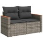 Set sofás jardín y cojines 7 pzas ratán sintético acacia gris de , Conjuntos de jardín - Ref: Foro24-3327511, Precio: 452,93 ...
