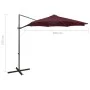 Sombrilla voladiza con poste y luces LED burdeos 300 cm de vidaXL, Sombrillas - Ref: Foro24-312342, Precio: 102,35 €, Descuen...