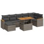 Set sofás jardín y cojines 8 pzas ratán sintético acacia gris de , Conjuntos de jardín - Ref: Foro24-3327518, Precio: 511,70 ...