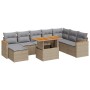 Set sofás jardín y cojines 9 pzas ratán sintético acacia beige de , Conjuntos de jardín - Ref: Foro24-3327524, Precio: 594,55...