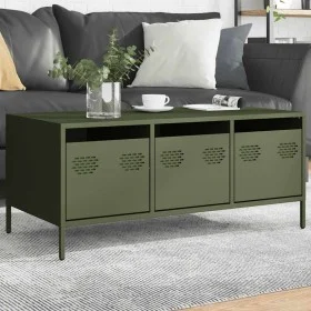 Mesa de centro acero laminado frío verde oliva 101,5x50x43,5 cm by , Coffee table - Ref: Foro24-851272, Price: 110,56 €, Disc...