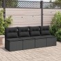 Set sofás jardín y cojines 4 pzas ratán sintético acacia negro de , Conjuntos de jardín - Ref: Foro24-3325231, Precio: 111,90...