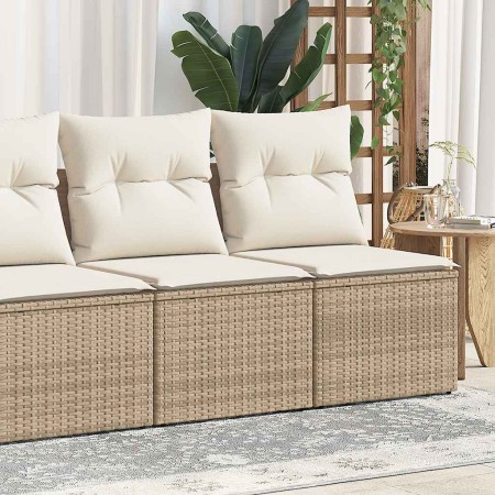 Set sofás jardín y cojines 4 pzas ratán sintético acacia beige de , Conjuntos de jardín - Ref: Foro24-3325244, Precio: 153,65...
