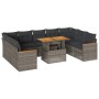 Set sofás jardín y cojines 10 pzas ratán sintético acacia gris de , Conjuntos de jardín - Ref: Foro24-3327532, Precio: 646,48...