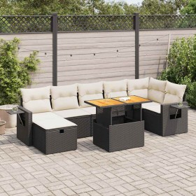Set sofás jardín y cojines 5 pzas ratán sintético acacia negro de , Conjuntos de jardín - Ref: Foro24-3328036, Precio: 520,20...