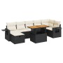 Set sofás jardín y cojines 5 pzas ratán sintético acacia negro de , Conjuntos de jardín - Ref: Foro24-3328036, Precio: 520,20...