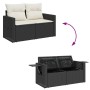 Set sofás jardín y cojines 5 pzas ratán sintético acacia negro de , Conjuntos de jardín - Ref: Foro24-3328036, Precio: 520,20...