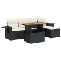 Set sofás jardín y cojines 6 pzas ratán sintético acacia negro de , Conjuntos de jardín - Ref: Foro24-3328022, Precio: 396,86...