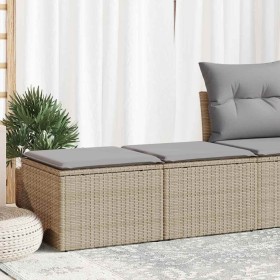 Set sofás jardín y cojines 2 pzas ratán sintético acacia beige de , Conjuntos de jardín - Ref: Foro24-3328682, Precio: 110,47...