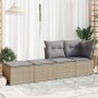 Set sofás jardín y cojines 2 pzas ratán sintético acacia beige de , Conjuntos de jardín - Ref: Foro24-3328682, Precio: 110,47...