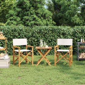 Sillas de director plegables 2 uds madera maciza teca crema de , Sillas de jardín - Ref: Foro24-4008512, Precio: 231,80 €, De...