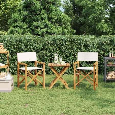 Sillas de director plegables 2 uds madera maciza teca crema von , Gartenstühle - Ref: Foro24-4008512, Preis: 221,33 €, Rabatt: %
