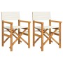 Sillas de director plegables 2 uds madera maciza teca crema de , Sillas de jardín - Ref: Foro24-4008512, Precio: 231,80 €, De...