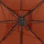 Sombrilla voladiza con doble techo terracota 300x300 cm de vidaXL, Sombrillas - Ref: Foro24-312382, Precio: 262,18 €, Descuen...