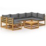Muebles de jardín 7 pzas cojines madera maciza de acacia de vidaXL, Conjuntos de jardín - Ref: Foro24-3057622, Precio: 706,52...