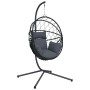 Silla colgante huevo con soporte ratán y acero antracita de , Balancines de jardín - Ref: Foro24-4007402, Precio: 264,69 €, D...