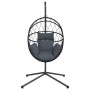 Silla colgante huevo con soporte ratán y acero antracita de , Balancines de jardín - Ref: Foro24-4007402, Precio: 264,69 €, D...