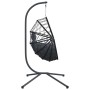 Silla colgante huevo con soporte ratán y acero antracita de , Balancines de jardín - Ref: Foro24-4007402, Precio: 264,69 €, D...