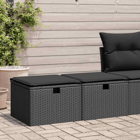 Set sofás jardín y cojines 2 pzas ratán sintético acacia negro de , Conjuntos de jardín - Ref: Foro24-3328668, Precio: 114,41...