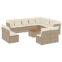 Set sofás de jardín con cojines 13 pzas ratán sintético beige en Conjuntos de jardín | Comprar online en Foru.es