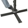 Sombrilla voladiza con poste y luces LED negra 300 cm de vidaXL, Sombrillas - Ref: Foro24-312348, Precio: 298,60 €, Descuento: %