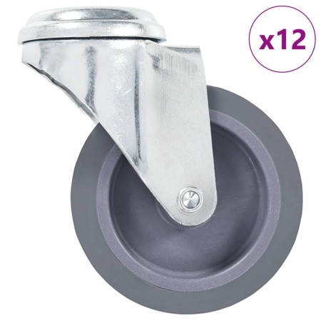 Ruedas giratorias con agujero pasador 12 unidades 75 mm de , Manipulación de materiales - Ref: Foro24-277852, Precio: 63,55 €...