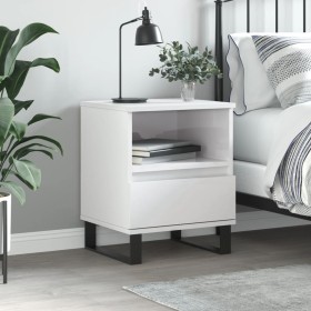 Mesita de noche madera contrachapada blanco brillo 40x35x50 cm de , Mesitas de noche - Ref: Foro24-830640, Precio: 58,00 €, D...