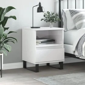 Mesita de noche madera contrachapada blanco brillo 40x35x50 cm de , Mesitas de noche - Ref: Foro24-830640, Precio: 57,20 €, D...
