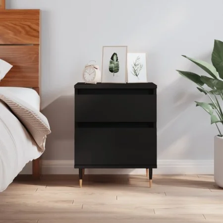 Mesita de noche madera contrachapada negro 40x35x50 cm by , Nightstands - Ref: Foro24-830654, Price: 50,37 €, Discount: %