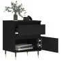 Mesita de noche madera contrachapada negro 40x35x50 cm by , Nightstands - Ref: Foro24-830654, Price: 50,37 €, Discount: %