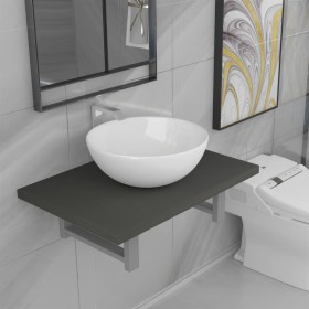 Conjunto de muebles de baño 2 piezas cerámica gris de , Muebles de baño - Ref: Foro24-279332, Precio: 80,77 €, Descuento: %