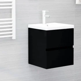 Mueble con lavabo negro madera contrachapada de , Tocadores de baño - Ref: Foro24-3071532, Precio: 124,94 €, Descuento: %