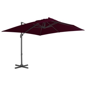 Sombrilla voladiza con poste de aluminio rojo burdeos 300x300cm de vidaXL, Sombrillas - Ref: Foro24-312314, Precio: 128,84 €,...