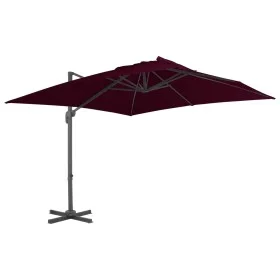 Sombrilla voladiza con poste de aluminio rojo burdeos 300x300cm de vidaXL, Sombrillas - Ref: Foro24-312314, Precio: 127,81 €,...