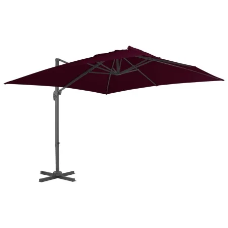 Sombrilla voladiza con poste de aluminio rojo burdeos 300x300cm de vidaXL, Sombrillas - Ref: Foro24-312314, Precio: 127,81 €,...