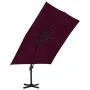 Sombrilla voladiza con poste de aluminio rojo burdeos 300x300cm de vidaXL, Sombrillas - Ref: Foro24-312314, Precio: 127,81 €,...
