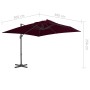 Sombrilla voladiza con poste de aluminio rojo burdeos 300x300cm de vidaXL, Sombrillas - Ref: Foro24-312314, Precio: 128,84 €,...