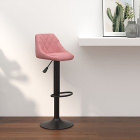 Taburete de cocina de terciopelo rosa de , Taburetes de cocina - Ref: Foro24-335343, Precio: 71,45 €, Descuento: %