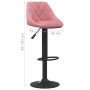 Taburete de cocina de terciopelo rosa de , Taburetes de cocina - Ref: Foro24-335343, Precio: 71,45 €, Descuento: %