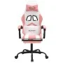 Silla gaming giratoria y reposapiés cuero sintético blanco rosa by , Gaming chairs - Ref: Foro24-349612, Price: 118,50 €, Dis...